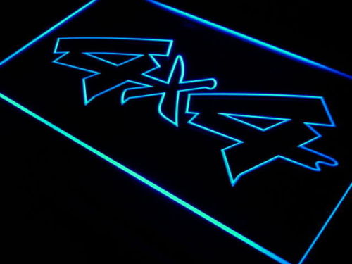 4 x 4 Wheels LED Light Sign